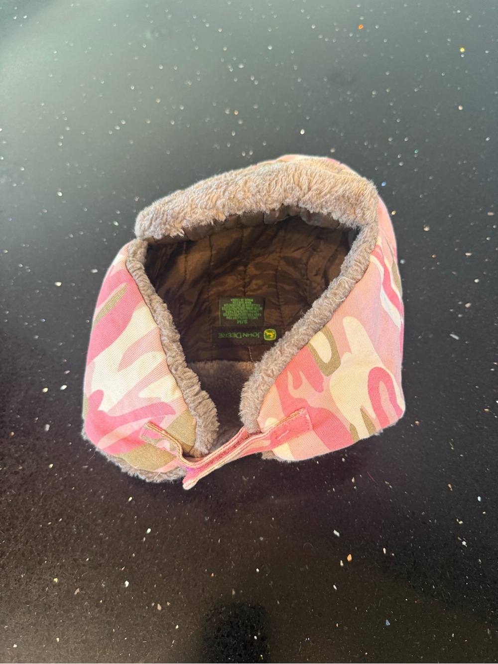 John Deere Pink Camo Fur-Lined Hat
